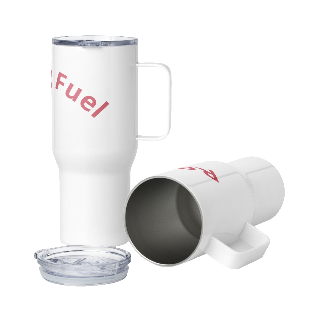 Reading Fuel Travel mug with a handle